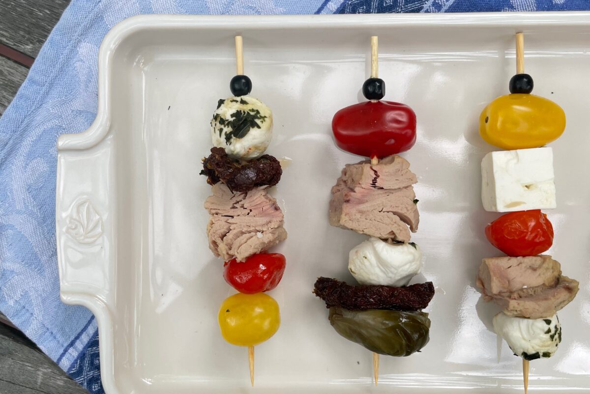 Skewered Banderilla's white tray