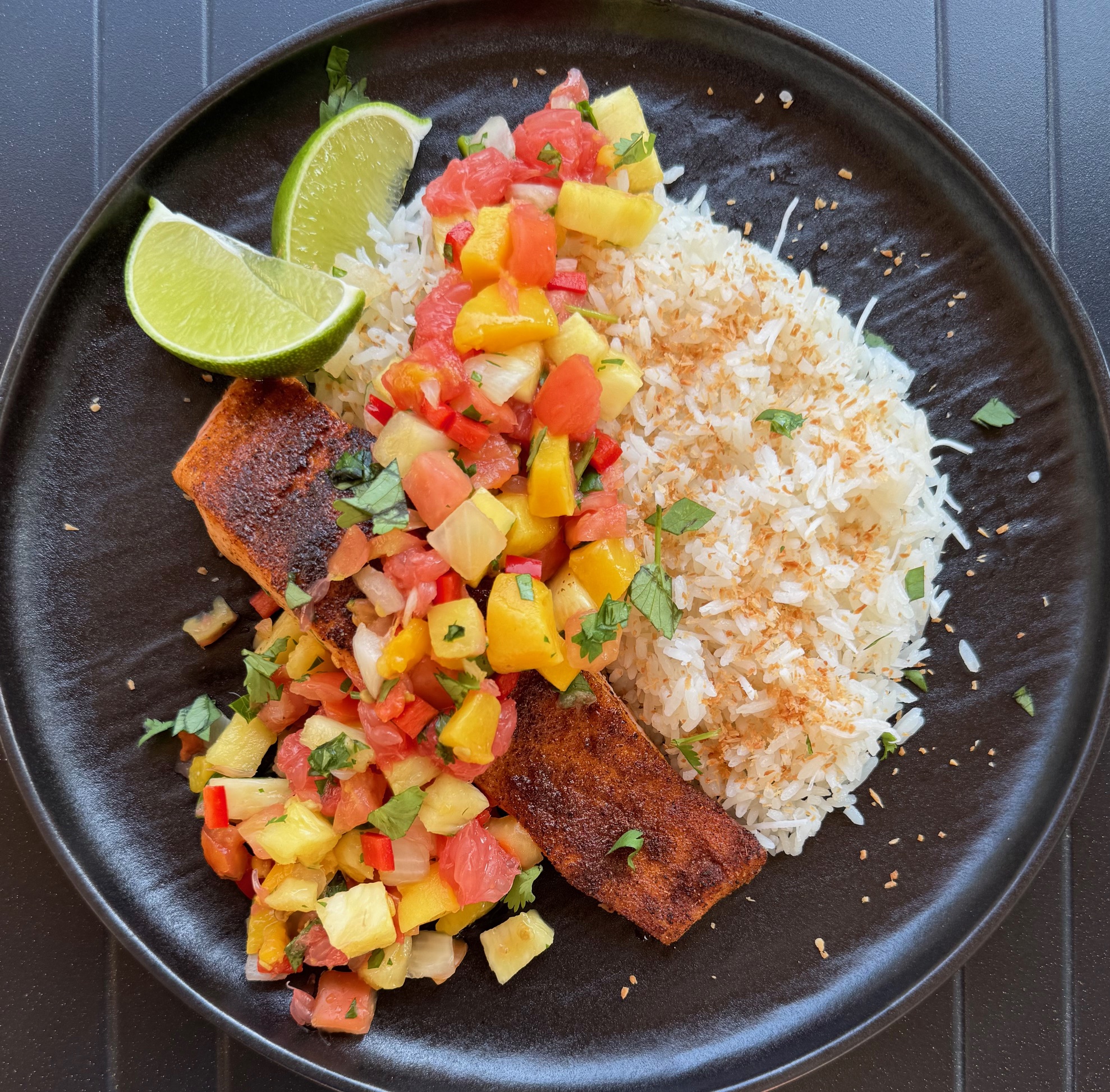 Blackened Salmon with Tropical Salsa