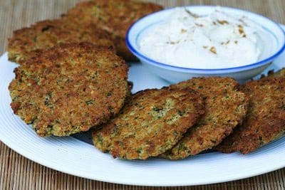 Falafel with sauce on plate