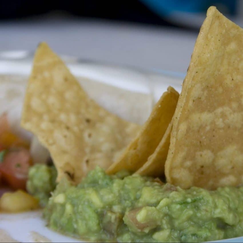 guacamole with corn chip