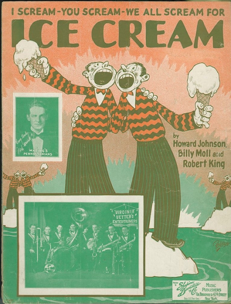 Sheet music cover for I Scream for Ice Cream