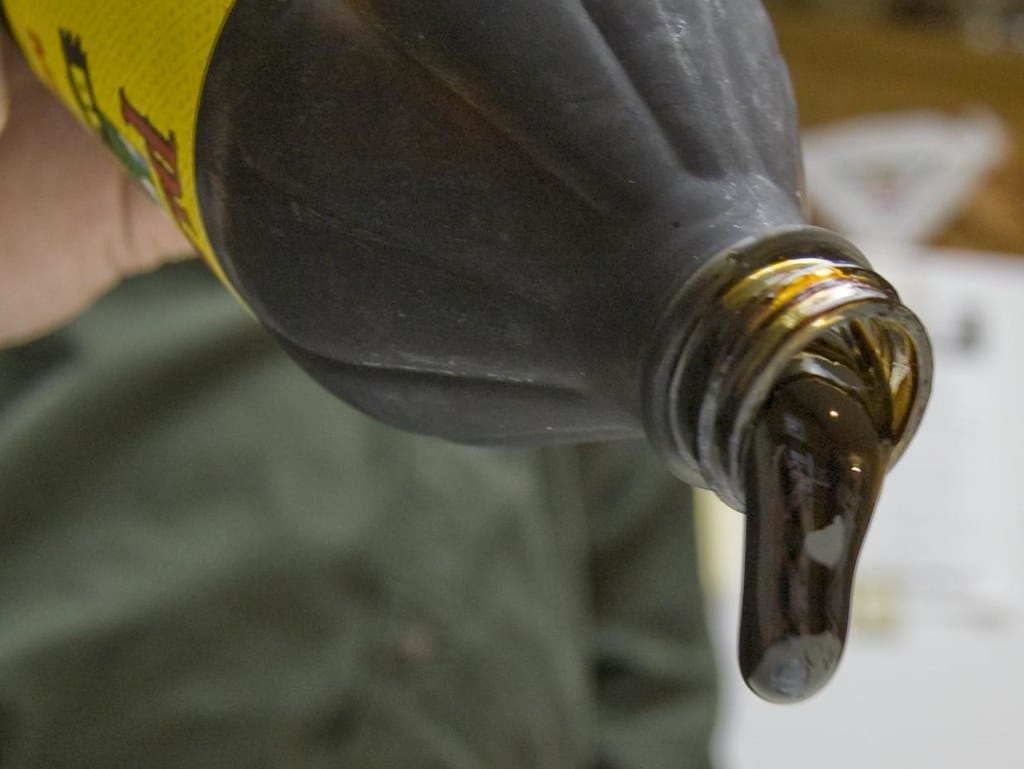 molasses pouring from a bottle