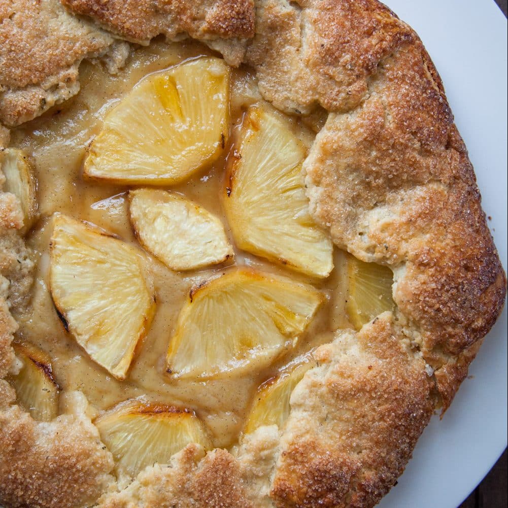 Grilled Pineapple, Vanilla Pastry Cream & Rosemary Galette