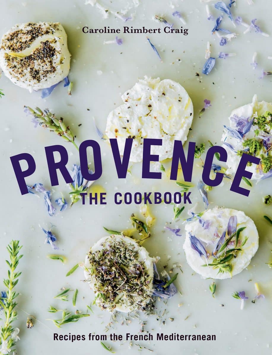 Cover of "Provence, the Cookbook" with various dishes displayed.