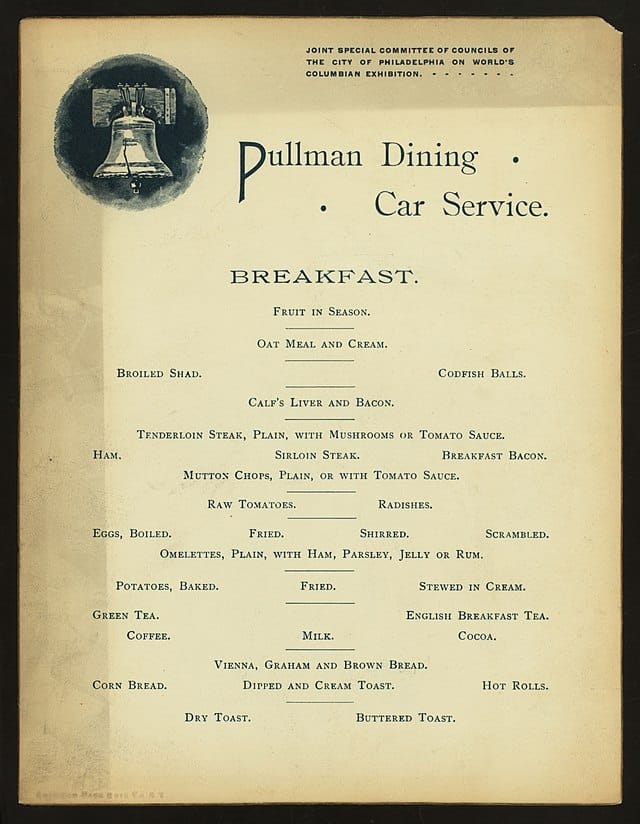 Pullman Menu