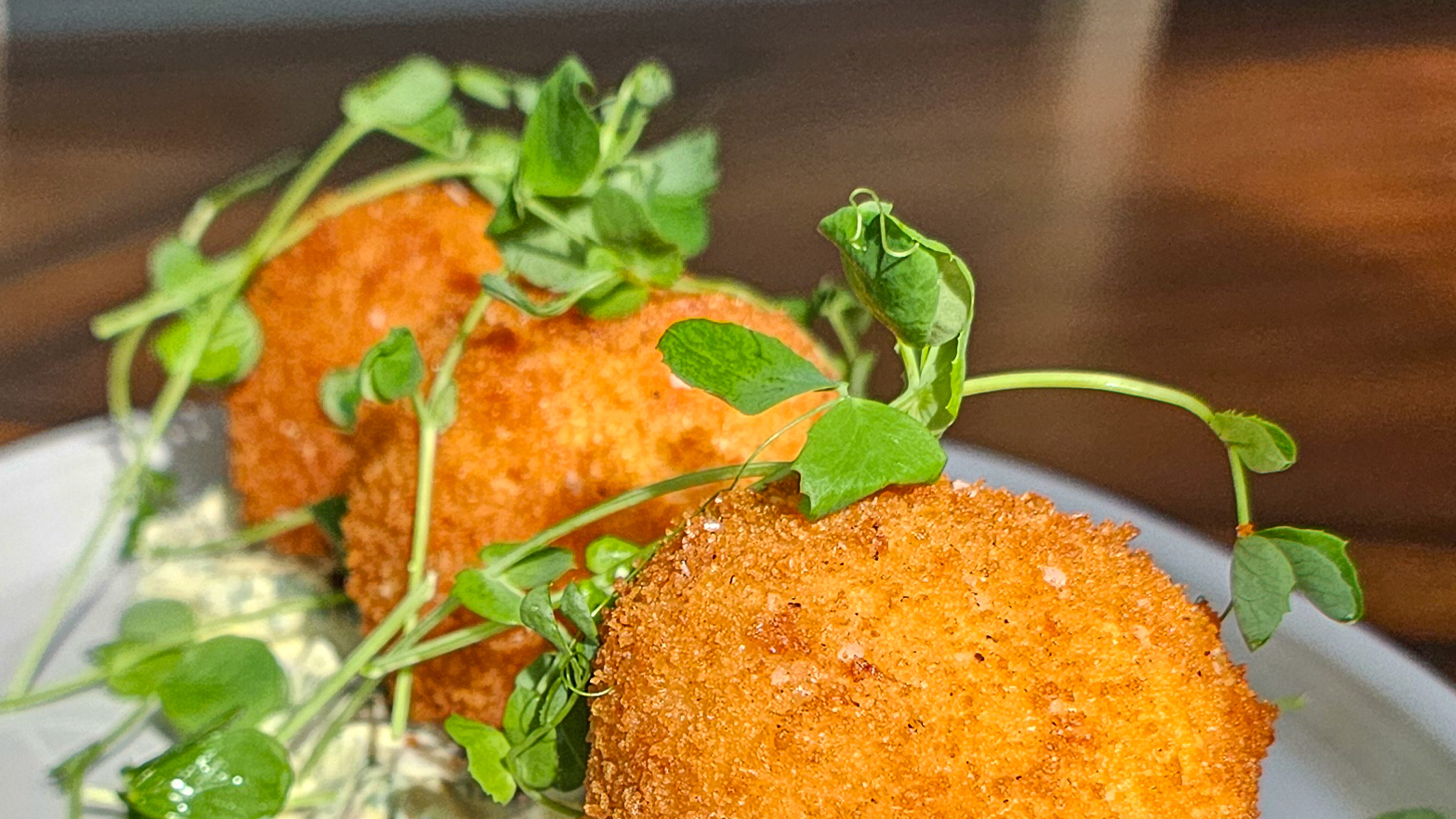 lightly smoked salmon arancini