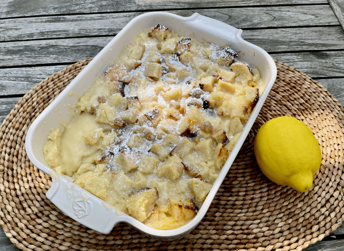 Bread Pudding in casserole dish